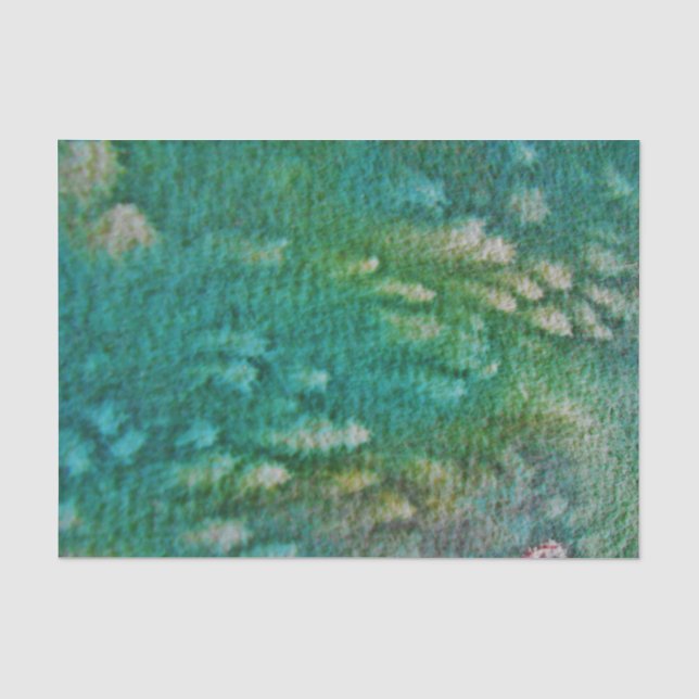 Papel De Seda Acuarela del verde azul (Anverso)