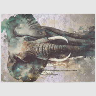 Papel De Seda Acuarela elefante