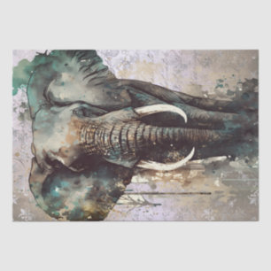 Papel De Seda Acuarela elefante