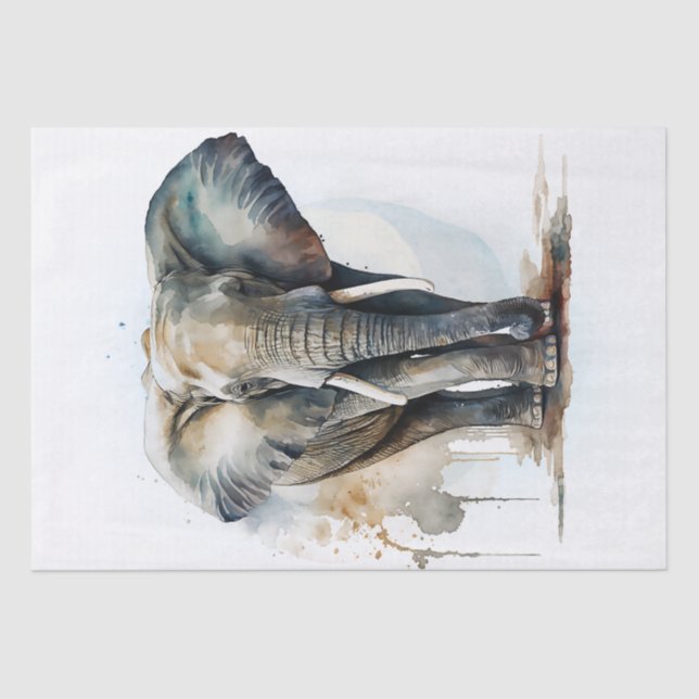 Papel De Seda Acuarela elefante (Anverso)