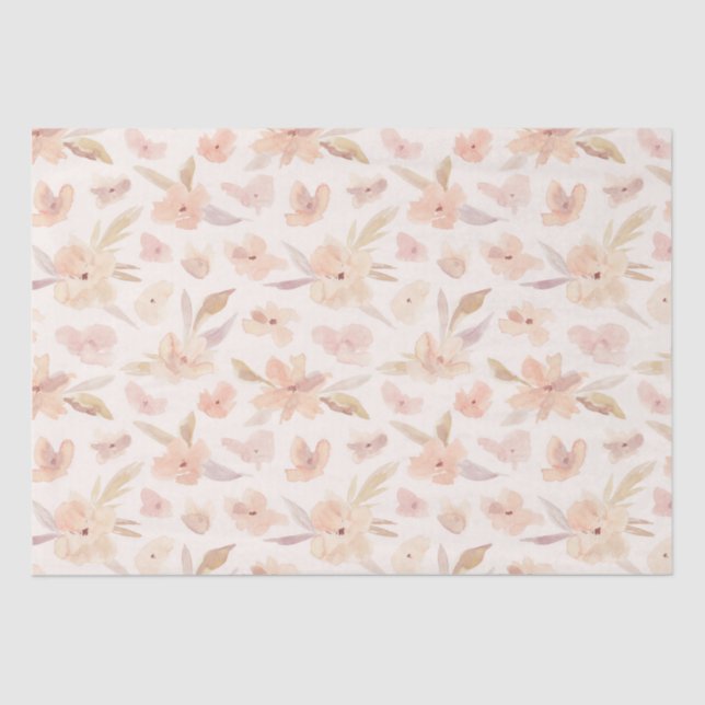 Papel De Seda Acuarela elegante suave floral   (Anverso)
