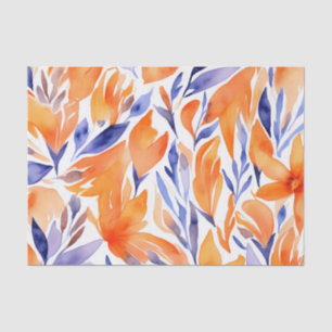 Papel De Seda acuarela estética naranja patrón floral abstracto