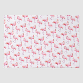 Papel De Seda Acuarela Flamingo rosa tropical