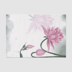 Papel De Seda Acuarela Flor De Campana Rosa Decoración Floral