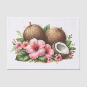 Papel De Seda Acuarela Flor de Hibisco Coco Decoupage