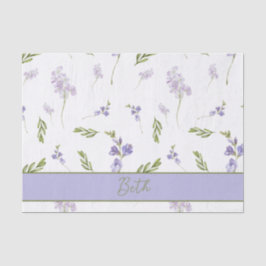 Papel de seda acuarela flor silvestre azul