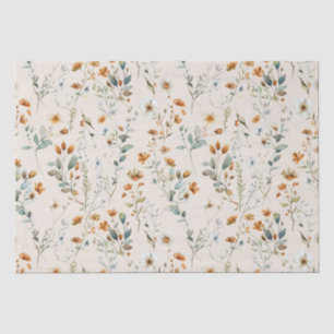 Papel De Seda Acuarela flor silvestre boho