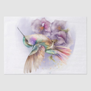 Papel De Seda Acuarela Floral de Hummingbird