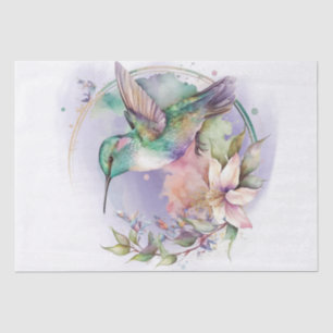 Papel De Seda Acuarela Floral de Hummingbird