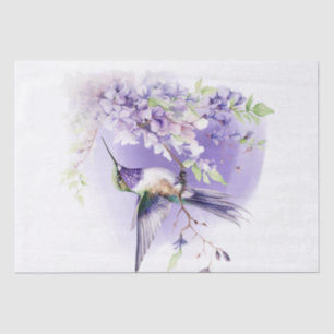 Papel De Seda Acuarela Floral de Hummingbird