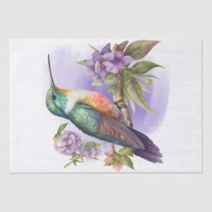 Papel De Seda Acuarela Floral de Hummingbird
