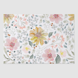 Papel De Seda Acuarela floral de primavera 
