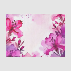 Papel De Seda Acuarela Floral de Vibrant Azalea