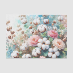 Papel De Seda acuarela floral en tonos pastel suaves