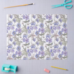 Papel De Seda Acuarela Floral Lavanda