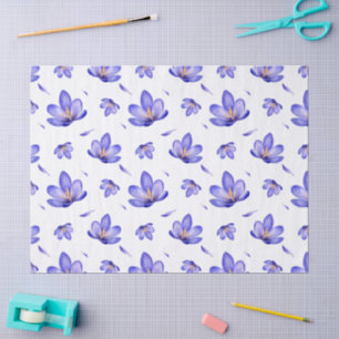Papel De Seda Acuarela Floral Lavanda