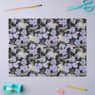 Papel De Seda Acuarela Floral Lavanda