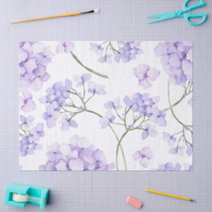 Papel De Seda Acuarela Floral Lavanda