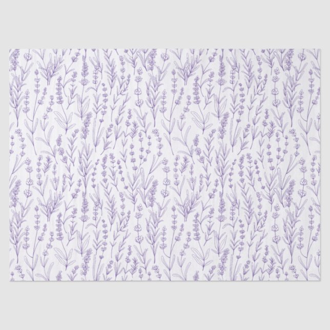 Papel De Seda Acuarela Floral Lavanda  (Anverso)