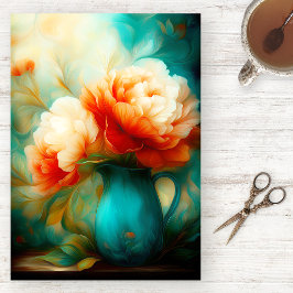 Papel de seda acuarela floral pictórico