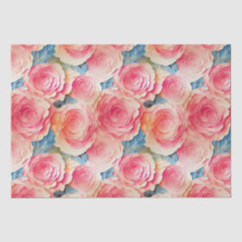 Papel De Seda Acuarela Flores de Primavera Pintadas Vibrantes