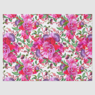 Papel De Seda Acuarela Fuchsia Blooms