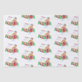 Papel De Seda Acuarela Gingerbread House Curso Feliz Navidad