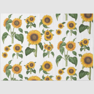 Papel De Seda Acuarela girasoles vegetación vegetal