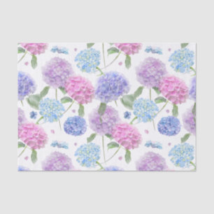Papel De Seda Acuarela Jardín mixto Hydrangea Flores
