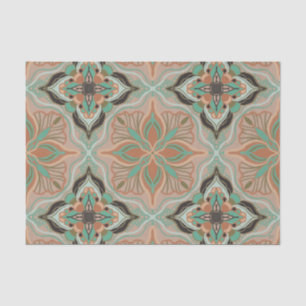 Papel De Seda Acuarela Marroquí Pastel Floral Tile