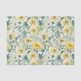Papel De Seda Acuarela moderna Dandelions amarillos Patrón flora