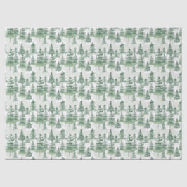 Papel De Seda Acuarela moderna Pine Trees Navidades caprichosos