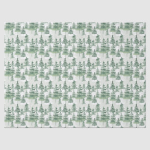 Papel De Seda Acuarela moderna Pine Trees Navidades caprichosos