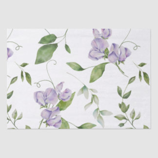 Papel De Seda Acuarela Morado Dulce Flores de Pea