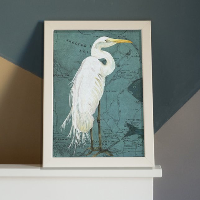 Papel De Seda Acuarela Náutica Heron Fish Beach Decoupage (Subido por el creador)