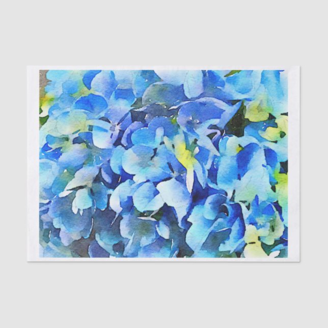 Papel De Seda Acuarela Nikko Blue Hydrangea (Anverso)