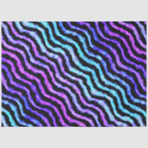 Papel De Seda acuarela ondulada - cian y morado :