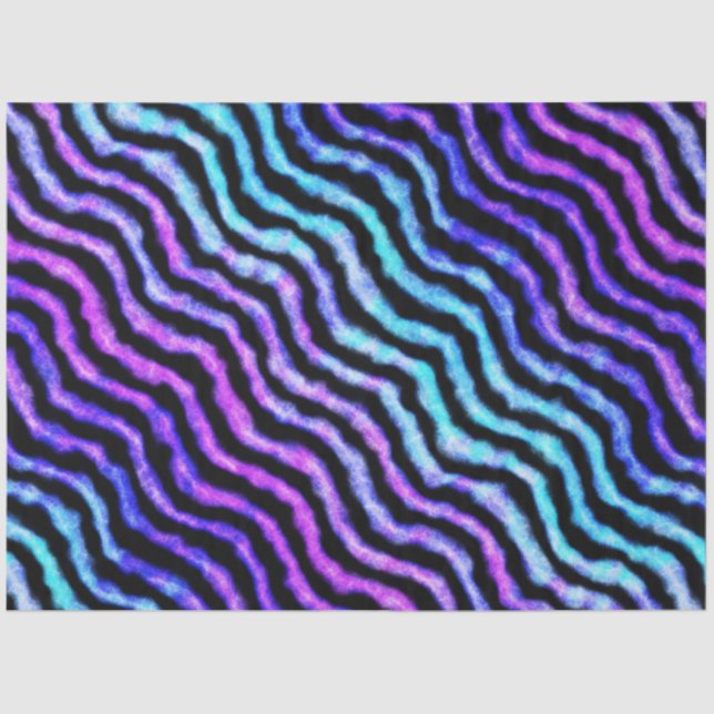 Papel De Seda acuarela ondulada - cian y morado : (Anverso)