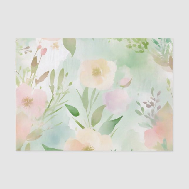 Papel De Seda Acuarela Pastel Springtime (Anverso)