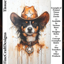 Acuarela Pequeño Sheriff Vaquero Perro DP3 Decoupa
