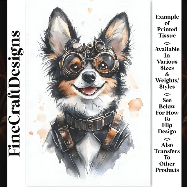 Papel De Seda Acuarela Perro alsaciano de cachorro, GSD CD8 Desc (Subido por el creador)