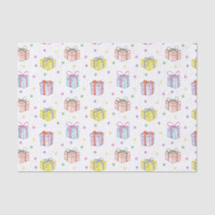 Papel De Seda Acuarela Presentes de Cumpleaños y Confetti