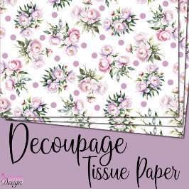 Papel De Seda Acuarela romántica peonías rosadas patrón de punto