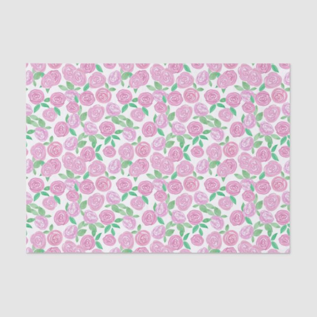Papel De Seda Acuarela, rosa rosa (Anverso)
