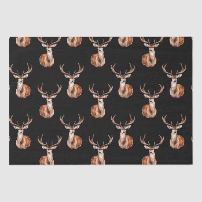 Papel De Seda Acuarela Rusa de Deer de Vida Silvestre (Anverso)