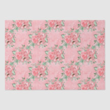 Acuarela shabby chic rosas rosadas y lunares