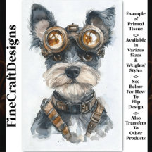 Acuarela Steampunk Schnauzer Dog CC8 Decoupage