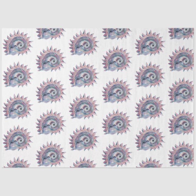 Papel De Seda Acuarela submarina SeaShell Series Design 24 (Anverso)