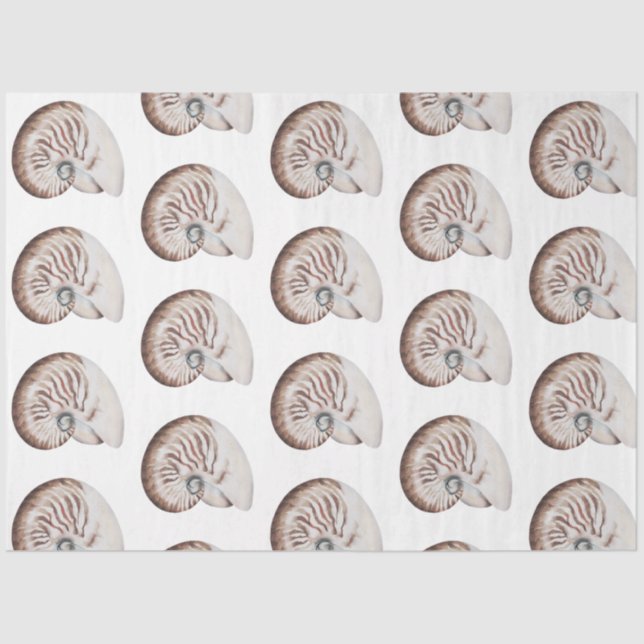 Papel De Seda Acuarela submarina SeaShell Series Design 9 (Anverso)
