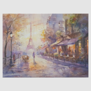 Papel De Seda Acuarela Torre Eiffel Vintage Decoupage